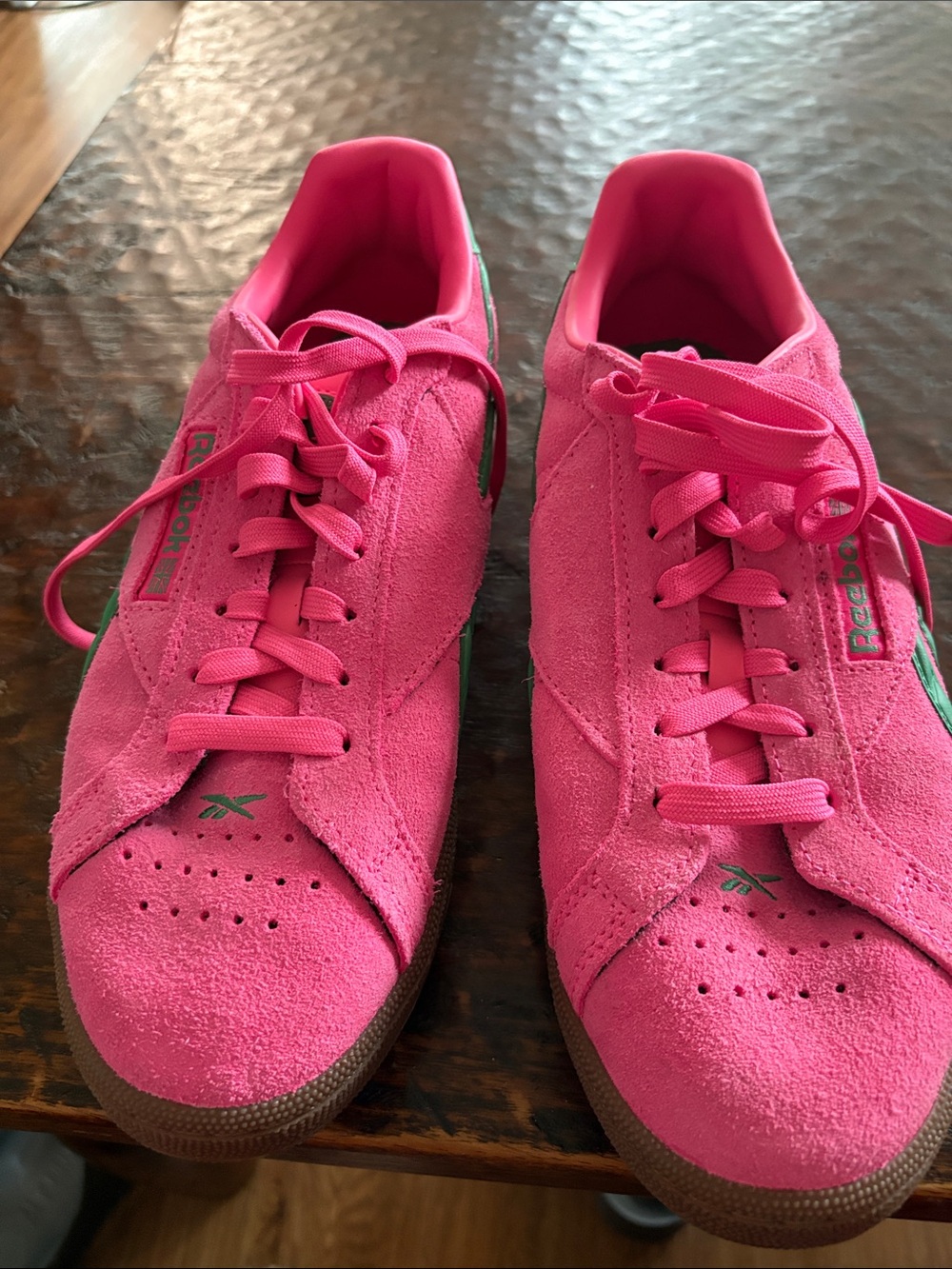 Reebok Women's Suede Low-Top Sneakers in Bright Pink